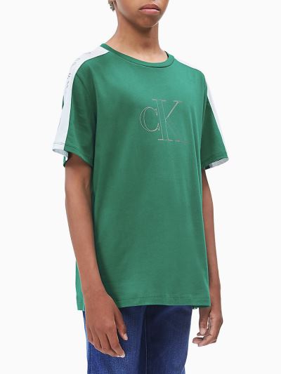 Calvin Klein Ruhák HU659804 | Calvin Klein Organic Cotton Colour-Blocked Fiu Póló Zöld